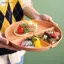 Đĩa ba lưới phía Tây cho thực phẩm Đĩa chia Salad trái cây Rơm lúa mì Đĩa ăn kiêng Khay đựng thức ăn Đồ ăn nhà bếp [VN]