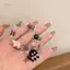 PNPIA- Thời Trang Mèo Trái Tim Kim Cương Giả Pentagram Ngôi Sao Hạt Vòng Tay Nữ Trang Sức Phụ Kiện