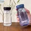 Nắp nước bỏ túi mùa hè JVSUB, Cốc trà học sinh trong suốt 300ml, có thước đo bằng bình nước nhựa lọc trà