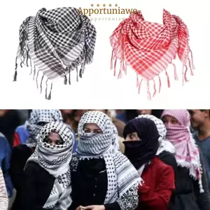 IAPPORTUNIA Khăn quàng cổ đầu, có tua rua Khăn trùm đầu Shemagh Ả Rập lớn, Khăn quàng cổ Trang phục Bandana Keffiyeh dành cho nam nữ