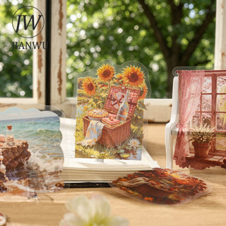 JIANWU Vintage Seasons Hoa Phong Cảnh Cắt Dán Thêu Sò Chất Liệu Gói Sáng Tạo DIY Rác Tạp Chí Văn Phòng Phẩm