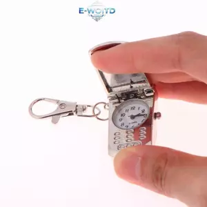 E-WOITD 1 Thời Trang Retro Dễ Thương Bapa Mặt Dây Chuyền Lật Điện Thoại Móc Khóa Đồng Hồ Treo Quà Tặng Sáng Tạo E-WOITD