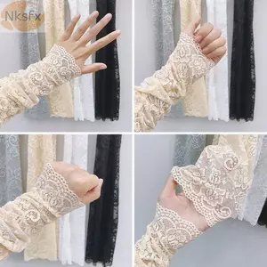 NKSFX 1 Cặp Tay Mùa Hè, Áo Chống Nắng Ren Thể Thao, Chạy Bộ Thoáng Khí Làm Mát Bóng Rổ Đi Xe Đạp Găng Tay Lái Xe Nam Nữ