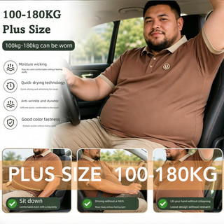 Plus Size 100-180KG Nam Làm Việc Tay Ngắn Thoáng Khí Mùa Hè Mỏng Oversize Áo Sơ Mi POLO