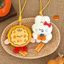 Trang trí treo đám mây QEARY, Mặt dây chuyền sang trọng hoạt hình dễ thương Mặt trăng, Thỏ mềm mại đa năng di động Trang trí túi móc khóa bánh trung thu