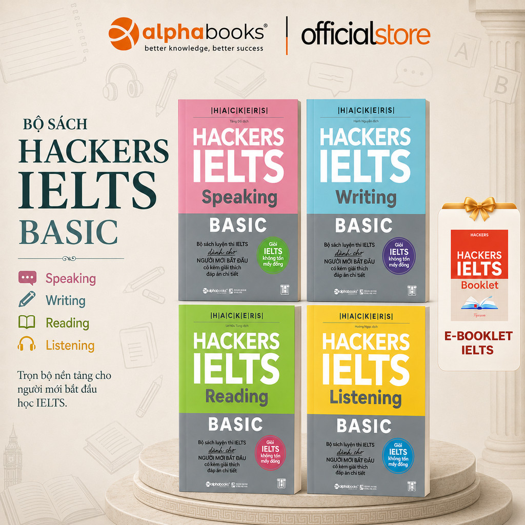 Sách - lẻ/combo: Hackers IELTS Basic (Reading + Listening +