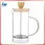 Dụng cụ pha cà phê Nồi ép kiểu Pháp có bộ lọc Thủy tinh Borosilicate cao Tay đấm hoạt động Nồi trà đa chức năng bằng gỗ-Lid-1000ml