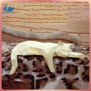 Mô hình giấy mèo-Hình tượng điêu khắc trang trí phòng hiện đại để trang trí khung bàn Thiết kế mèo nằm B