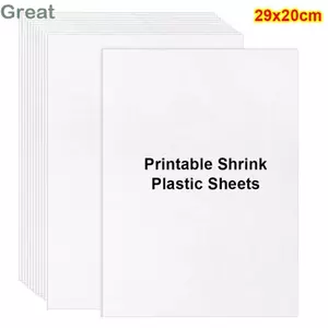 TUYỆT VỜI 1 Cái Phim Thu Nhỏ, Tấm Nhựa Thu Nhỏ Trắng Thủ Công, Giấy Nghệ Thuật Co Giãn 29x20cm Có Thể In Được Cho Máy In Phun