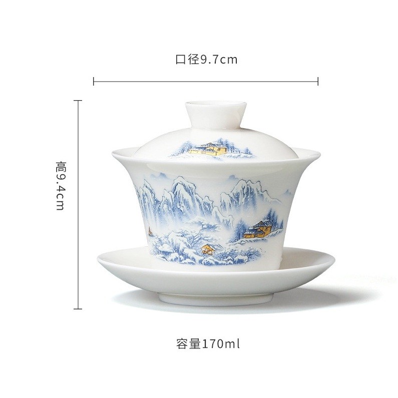 CHÉN KHẢI TIỀM TRÀ BẰNG SỨ TRẮNG BẠCH ĐỊNH CAO CẤP 170 ML – TINH HOA TRÀ ĐẠO PHƯƠNG ĐÔNG