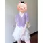 Tím Băng Lụa Dệt Kim Ngắn Tay Cổ Chữ V Áo Thun Nữ Mỏng Dopamine Ngắn Phong Cách Phương Tây Thẻ Eo Top 6.23