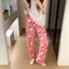 Quần dài Hello Kitty dành cho nữ mùa hè dáng rộng vừa vặn Đế ngủ mềm