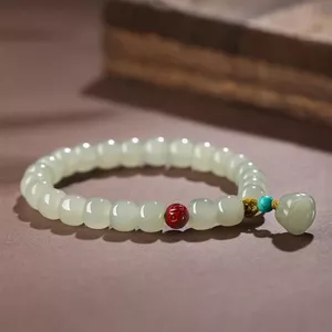 Hạt Băng Nắng Chất Liệu Nước Giả Hetian Vòng Tay Cô Gái Vòng Tay Đá Sen Tay Trang Sức Bạn Gái Bạn Gái Quà Tặng 6.23