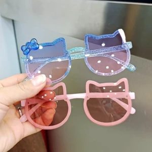 Kính Mát Trẻ Em Hoạt Hình Dễ Thương Chống UV400 Kiểu Mèo Với Nơ Bảo Vệ Mắt Bé Phù Hợp Đi Chơi Phối Đồ Thời Trang ✨Luyoo32.vn✨