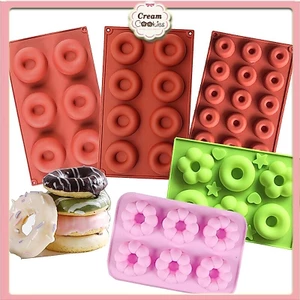 Khuôn Silicone Làm Bánh Ngọt Donut Socola Mousse - Khuôn Bánh Rán Vòng Fondant Trang Trí Bánh Nướng Bánh