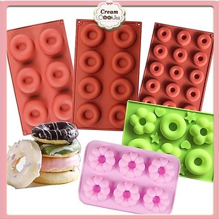 Khuôn Silicone Làm Bánh Ngọt Donut Socola Mousse - Khuôn Bánh Rán Vòng Fondant Trang Trí Bánh Nướng Bánh