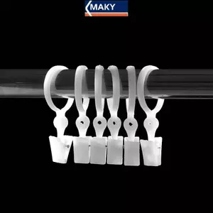 MAKY 10 Chiếc Rèm Nhựa Bule Kẹp Trắng Rèm Tie Bule Diy Rèm Phụ Kiện Đồ Dùng Nhà VN