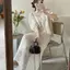 Áo sơ mi cổ V thiết kế ren phối tay bồng sang chảnh hàng QCCC hottrend XIMIMI SP479