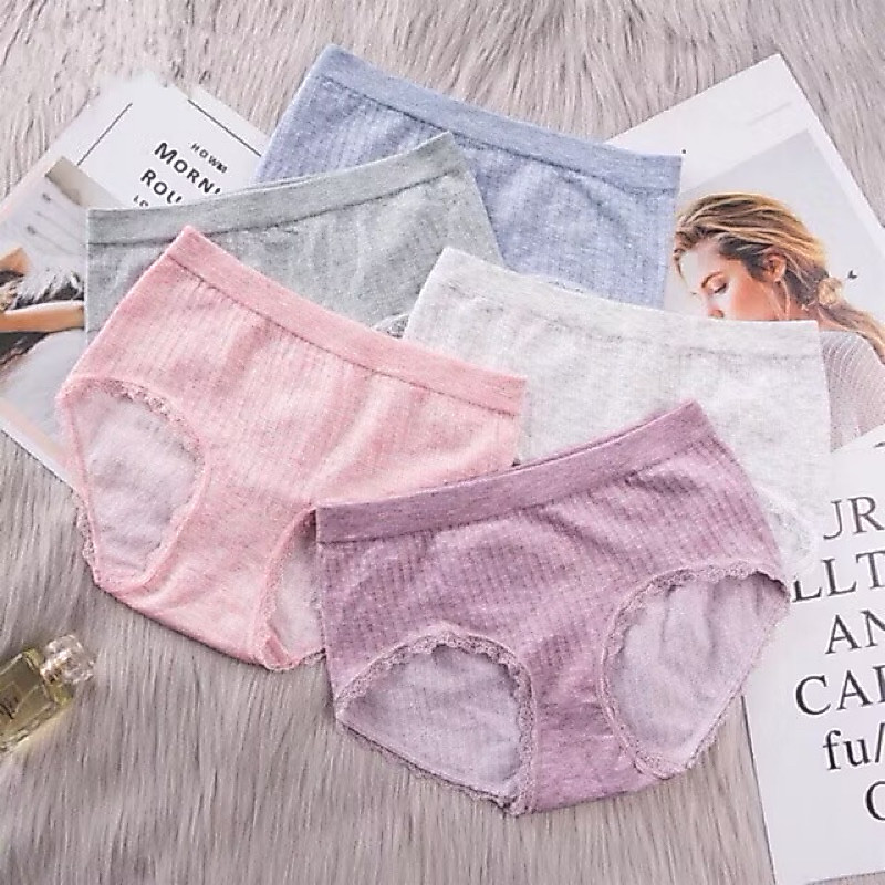 Hộp 5 quần lót nhật cotton viền ren mẫu mới