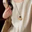 LUImo Mặt Dây Chuyền Nelace Giả Mây Dệt Hoa Quạt Hình Nhẹ Bohemian Trang Sức Cho Nữ Cô Gái Trang Trí Hàng Ngày SBS