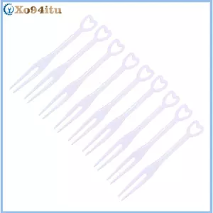 XOITU 500 Cái / 200 Chiếc Nĩa Bánh Hình Trái Tim Mini Trẻ Em Nhựa Món Tráng Miệng Nĩa Trái Cây Bộ Đồ Ăn Tiệc Nướng Dụng Cụ VN