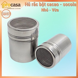 Hũ rắc bột cacao inox - lọ rắc socola - bột matcha - bột các loại
