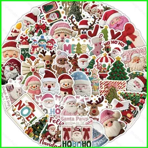 HT3 50 Cái / bộ Giáng Sinh Dán Ông Già Noel Nai Sừng Tấm Graffiti Hành Lý Ván Trượt Chống Thấm Nước Trang Trí TH3