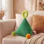 Gối tựa sofa tam giác dễ thương có quai xách pompom vải cotton nhung tăm trang trí phòng ngủ phòng khách quà tặng nữ