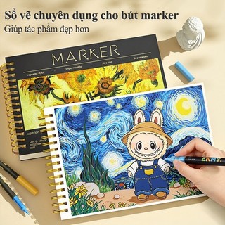 Sổ Vẽ Học Sinh Giấy Dày, Sổ A4 Lò Xo Dùng Cho Vẽ Tranh Chuyên Nghiệp, Marker Chuyên Dụng