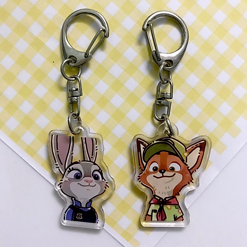 (Ảnh Shop Tự Chụp) (Size Lớn Hơn Giá Không Đổi) Móc Khoá Cặp Đôi Zootopia Nick Cáo Và Judy Thỏ 🦊🐰