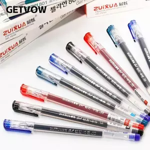 GETVOW Tip Gel Pen, Đồ dùng văn phòng phẩm Bút đánh dấu tay cầm 0,38mm, Ký thi Viết Vẽ Vẽ Đen Xanh Đỏ Đổ Đồ dùng văn phòng trường học
