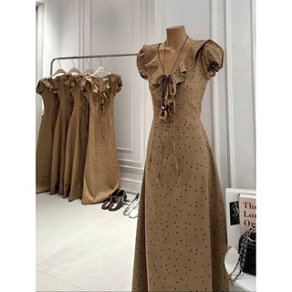 (MAY KỸ )ĐẦM Maxi Chấm Bi Phối Bèo Đơn Giản Mà Đẹp Có BIGSIZE  THOITRANGNAM1986