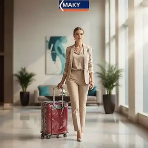 MAKY Trong Suốt Vali Chống Thấm Nước Chống Bụi PVC Chống Mài Mòn Bảo Vệ Hành Lý Cho Sân Bay Dễ Dàng Và Tàu Du Lịch VN