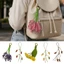 Mặt dây chuyền túi hoa Tulip PYCOU, Hoa cà chua PU Móc khóa xe hơi, Nhựa thời trang treo trang trí Hợp kim Móc khóa hoa Phụ kiện trang sức