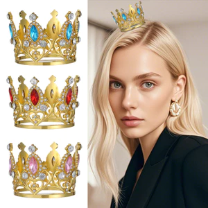 Hợp Kim Tròn Vương Miện Đảng Hoa Trang Trí Bánh Trang Trí Tiệc Trang Phục Baroque Vương Miện