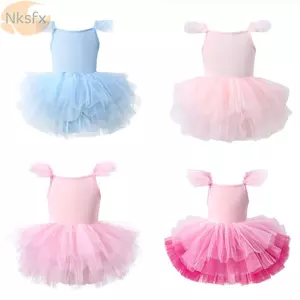 Đầm múa ba lê NKSFX, Váy hoàng tử phồng Váy ba lê bé gái, Váy khiêu vũ ngắn tay chuyên nghiệp chấm điểm
