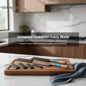 GCDHome Đầu Bếp 8 Inch Có Vỏ Thép Carbon Cao Santoku Sashimi Sushi Cleaver Dụng Cụ Cắt Lát Nhà Bếp Cho Đầu Bếp HOT