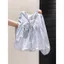 Áo sơ mi hai mảnh giả viền nấm cổ chữ V có dây buộc kích thước lớn Thiết kế thích hợp mỏng hơn trông dài hơn @