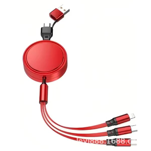 Cáp dữ liệu có thể thu vào năm trong một kép SUB-C 100W Sạc siêu nhanh Điện thoại di động hai đến ba Type-C Sạc có thể thu vào EOHH