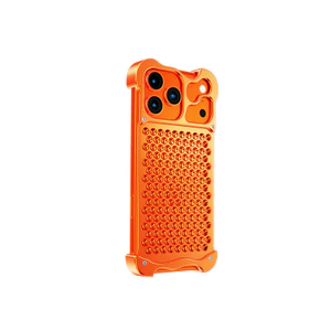Ốp điện thoại bảo vệ bốn góc hình hợp kim nhôm, cho iPhone 17 16 15 Pro Max Vỏ bảo vệ tản nhiệt không khí IPhone