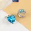 MAKY 2 Chiếc Giả Xuyên Kẹp Bông Tai Tinh Tế Trái Tim Xanh Zircon Bule Tai Còng Sụn Tai Dành Cho Nữ Trang Sức Thời Trang Quà Tặng VN