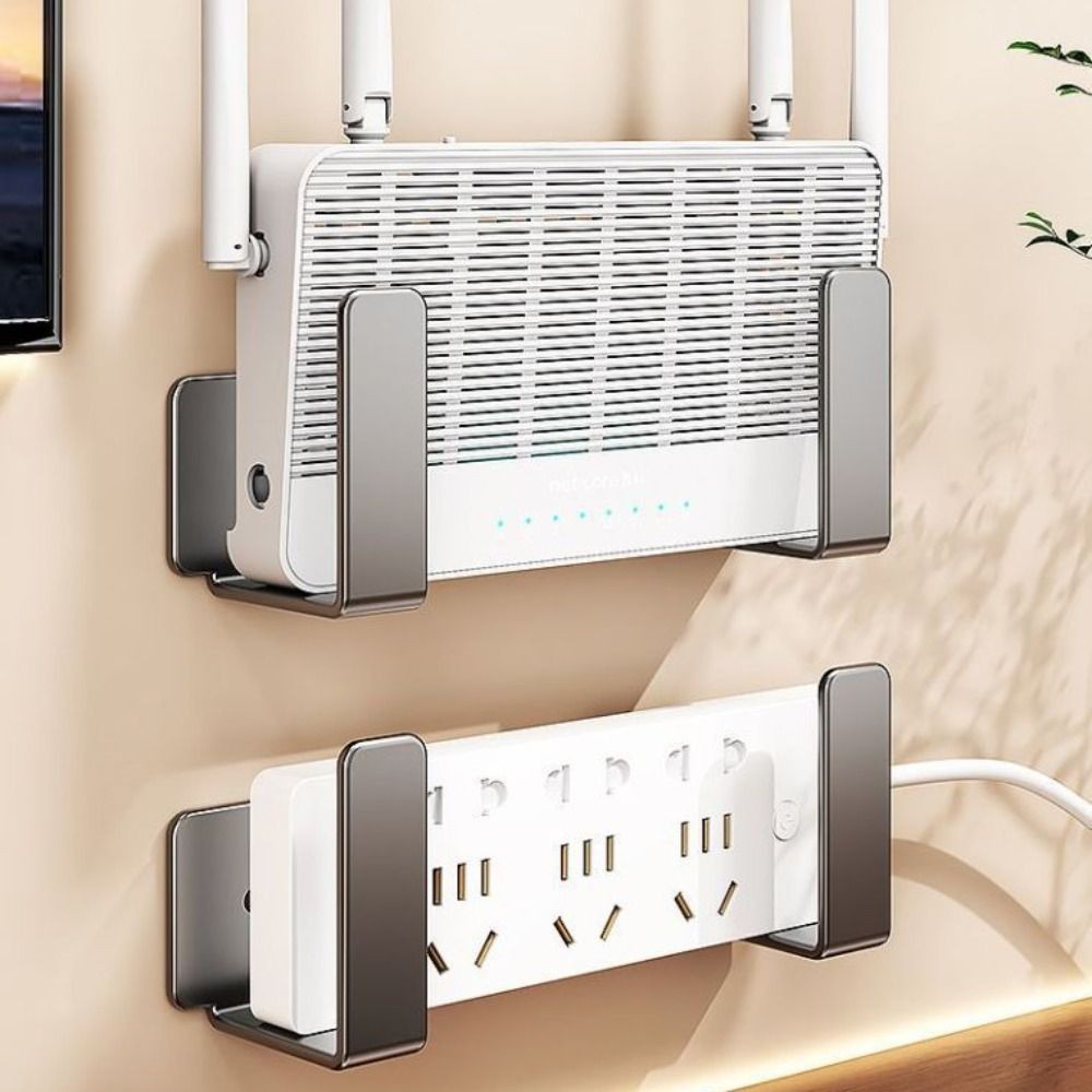 Giá để vị trí Wifi MARGREDY, Giá đỡ dải nguồn bằng thép Carbon không cần khoan, Giá đỡ hỗ trợ tường đa chức năng tiết kiệm không gian