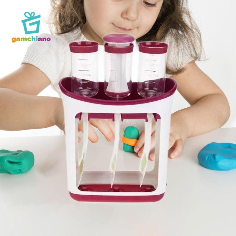 Trạm Bóp Máy Làm Thực Phẩm Cho Bé Dễ Dàng Mang Theo Túi Đổ Trạm 3 Hộp Đựng Thực Phẩm Cho Bé Trai Bé Gái Nhà Bếp