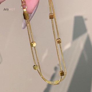 Vòng tay thép titan nhỏ hình vuông, màu sắc bền lâu - Món quà thời trang