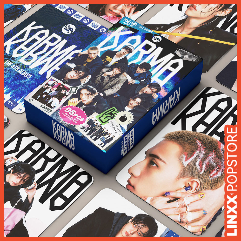 LINXX 95 Chiếc Stray Kids KARMA Album Lomo Cards Set Chất Lượng Cao 3 Inch Mini Photocards Bộ Sưu Tập Quạt Thẻ Giao Dịch Cao Cấp Ý Tưởng Quà Tặng Kpop Merch