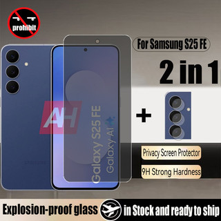 Kính cường lực chống nhìn trộm 2 trong 1 Galaxy S25 FE Bảo vệ màn hình riêng tư cho Samsung S23 S24 FE 5G Phim chống gián điệp & Phim ống kính máy ảnh