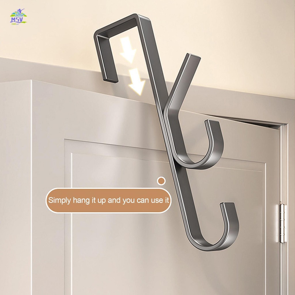 Trên Cửa Móc Không Khoan Treo Lưu Trữ Sắp Xếp Giá 3 / 5 / 7 Móc Tùy Chọn Tròn Góc Đánh Bóng Cho Cửa Đường May 2 Mm Móc Treo Cửa