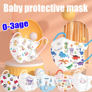 Mặt nạ bảo vệ cho trẻ sơ sinh đến 3 tuổi với họa tiết hoạt hình từ Kuromi, Khủng long và Aisha.