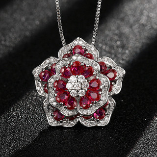 Châu Âu Mỹ ins Phong Cách Mới Camellia Full Diamond Ruby Suit Nữ