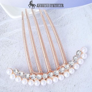 Lược Kẹp Tóc Nữ Andreas Strehler với Kim Cương Giả và Ngọc Trai, Phù Hợp cho Cô Dâu và Tiệc Cưới
